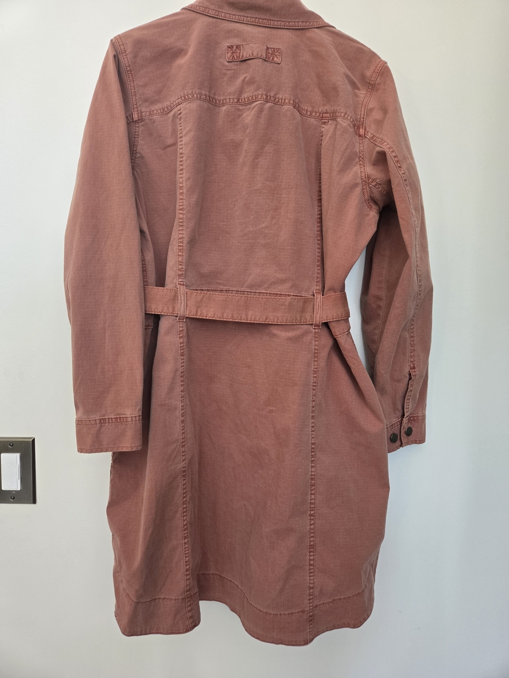 Duluth Trading Co Rust Button-Front Utility Shirtdress Jacket - Picture 9 of 9